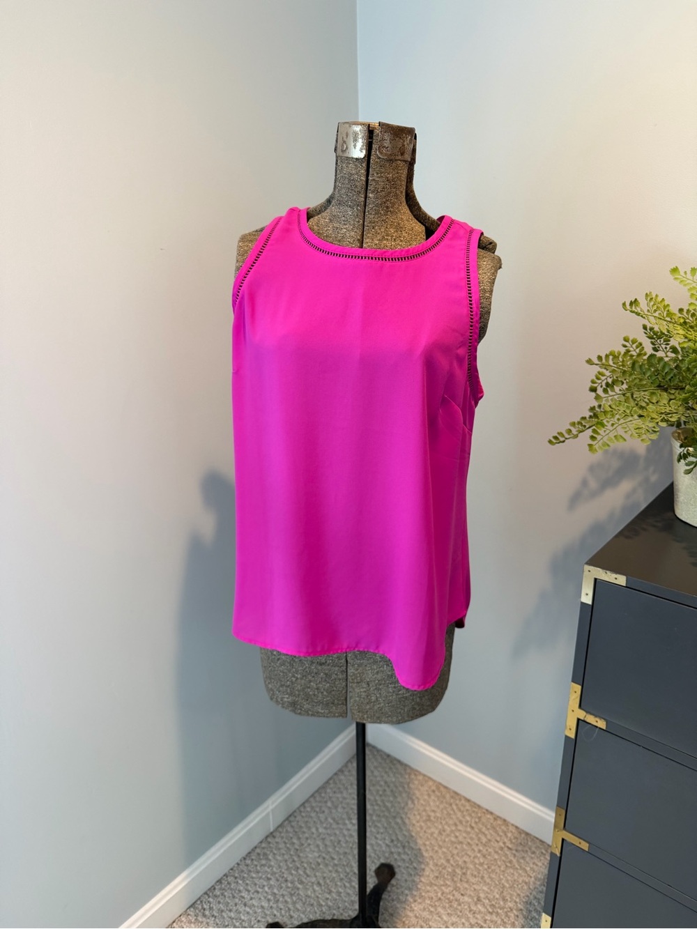 J. Crew Fuchsia Sleeveless Camisole with Decorative Trim
